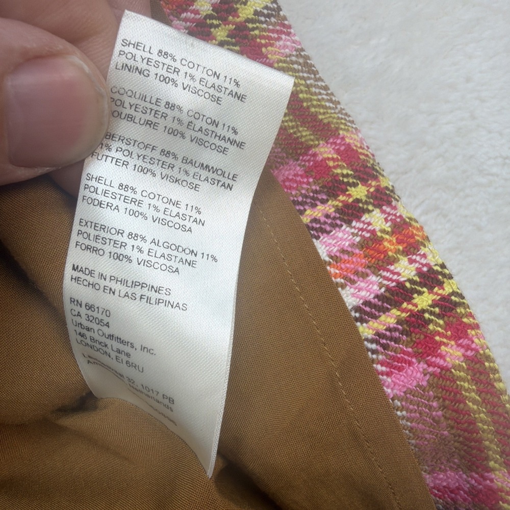 Maeve Anthropologie Plaid Mini Skirt Preppy Academia Button Front Women's 12 - Picture 7 of 8